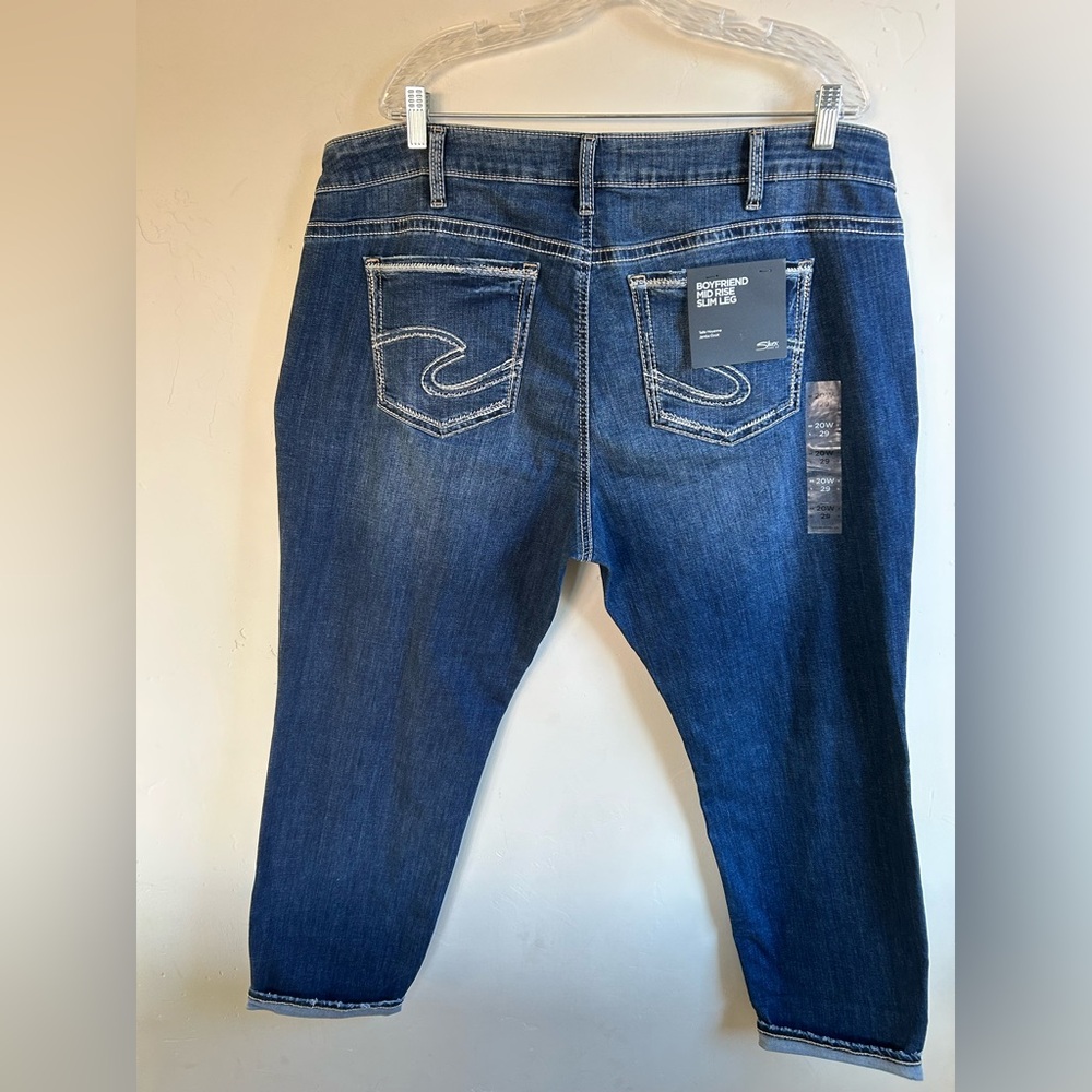 Silver Jeans Boyfriend Mid Rise Slim Leg Size 20 W Length 29.5 Luxe Stretch NEW - Picture 6 of 16